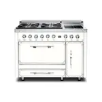 Viking TVDR4814IPW Tuscany Series 48" Dual Fuel Range with 4 Sealed Burners and 2 Induction Elements, and 6.2 cu. ft. Oven Capacity (Pure White)