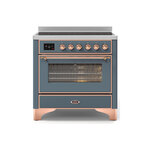 ILVE UMI09NS3BGP Majestic II 36" Induction Range (Triple Glass Door, Blue Grey, Copper)