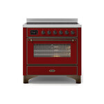 ILVE UMI09NS3BUB Majestic II 36" Induction Range (Triple Glass Door, Burgundy, Burnished)