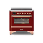 ILVE UMI09NS3BUP Majestic II 36" Induction Range (Triple Glass Door, Burgundy, Copper)