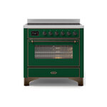 ILVE UMI09NS3EGB Majestic II 36" Induction Range (Triple Glass Door, Emerald Green, Burnished)