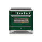 ILVE UMI09NS3EGC Majestic II 36" Induction Range (Triple Glass Door, Emerald Green, Chrome)