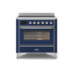 ILVE UMI09NS3MBC Majestic II 36" Induction Range (Triple Glass Door, Midnight Blue, Chrome)