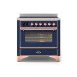 ILVE UMI09NS3MBP Majestic II 36" Induction Range (Triple Glass Door, Midnight Blue, Copper)