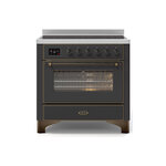 ILVE UMI09NS3MGB Majestic II 36" Induction Range (Triple Glass Door, Graphite Matte, Burnished)