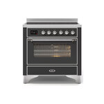 ILVE UMI09NS3MGC Majestic II 36" Induction Range (Triple Glass Door, Graphite Matte, Chrome)