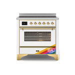 ILVE UMI09NS3RAG Majestic II 36" Induction Range (Triple Glass Door, RAL, Brass)