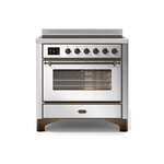 ILVE UMI09NS3SSB Majestic II 36" Induction Range (Triple Glass Door, Stainless Steel, Burnished)