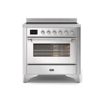 ILVE UMI09NS3SSC Majestic II 36" Induction Range (Triple Glass Door, Stainless Steel, Chrome)