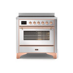 ILVE UMI09NS3SSP Majestic II 36" Induction Range (Triple Glass Door, Stainless Steel, Copper)