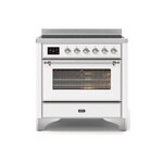 ILVE UMI09NS3WHC Majestic II 36" Induction Range (Triple Glass Door, White, Chrome)