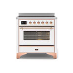 ILVE UMI09NS3WHP Majestic II 36" Induction Range (Triple Glass Door, White, Copper)