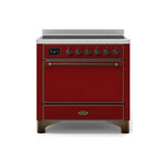 ILVE UMI09QNS3BUB Majestic II 36" Induction Range (Solid Door, Burgundy, Burnished)