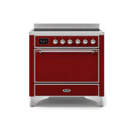 ILVE UMI09QNS3BUC Majestic II 36" Induction Range (Solid Door, Burgundy, Chrome)