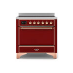 ILVE UMI09QNS3BUP Majestic II 36" Induction Range (Solid Door, Burgundy, Copper)