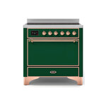 ILVE UMI09QNS3EGP Majestic II 36" Induction Range (Solid Door, Emerald Green, Copper)