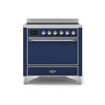 ILVE UMI09QNS3MBC Majestic II 36" Induction Range (Solid Door, Midnight Blue, Chrome)