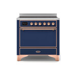 ILVE UMI09QNS3MBP Majestic II 36" Induction Range (Solid Door, Midnight Blue, Copper)