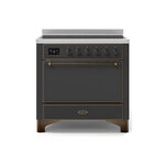 ILVE UMI09QNS3MGB Majestic II 36" Induction Range (Solid Door, Graphite Matte, Burnished)