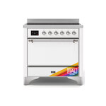 ILVE UMI09QNS3RAC Majestic II 36" Induction Range (Solid Door, RAL, Chrome)