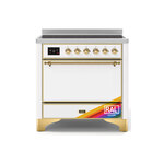 ILVE UMI09QNS3RAG Majestic II 36" Induction Range (Solid Door, RAL, Brass)