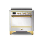 ILVE UMI09QNS3SSG Majestic II 36" Induction Range (Solid Door, Stainless Steel, Brass)