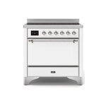 ILVE UMI09QNS3WHC Majestic II 36" Induction Range (Solid Door, White, Chrome)