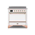 ILVE UMI09QNS3WHP Majestic II 36" Induction Range (Solid Door, White, Copper)