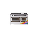 ILVE UN60FNMPRABLP Nostalgie II Noblesse 60" Dual Fuel Range      (9 Sealed Burners + Griddle, Liquid Propane, Triple Glass Door, RAL, Burnished)