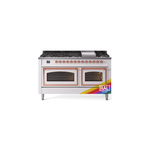 ILVE UN60FNMPRAPLP Nostalgie II Noblesse 60" Dual Fuel Range      (9 Sealed Burners + Griddle, Liquid Propane, Triple Glass Door, RAL, Copper)