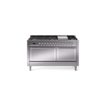 ILVE UN60FQNMPSSCLP Nostalgie II Noblesse 60 inch Dual Fuel Range   (9 Sealed Burners + Griddle, Liquid Propane, Solid Door, Stainless Steel, Chrome)