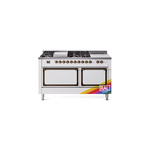 ILVE UN60FSQNMPRABLP Nostalgie II Noblesse 60" Dual Fuel Range      (7 Sealed Burners + Griddle + French Top, Liquid Propane, Solid Door, RAL, Burnished)