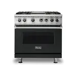 Viking VDR5364GANLP 5 Series 36 inch Dual Fuel Range with 4 Sealed Burners and Griddle (Antique Bronze, Liquid Propane)