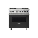 Viking VDR5364GCSLP 5 Series 36" Dual Fuel Range with 4 Sealed Burners and Griddle (Cast Black, Liquid Propane)