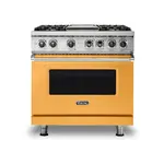 Viking VDR5364GDALP 5 Series 36" Dual Fuel Range with 4 Sealed Burners and Griddle (Daffodil, Liquid Propane)