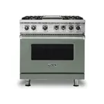 Viking VDR5364GEU 5 Series 36 inch Dual Fuel Range with 4 Sealed Burners and Griddle (Eucalyptus, Natural Gas)