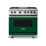 Viking VDR5364GIVLP 5 Series 36 inch Dual Fuel Range with 4 Sealed Burners and Griddle (Ivy, Liquid Propane)