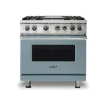 Viking VDR5364GNSLP 5 Series 36" Dual Fuel Range with 4 Sealed Burners and Griddle (November Sky, Liquid Propane)