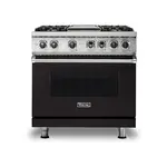 Viking VDR5364GONLP 5 Series 36" Dual Fuel Range with 4 Sealed Burners and Griddle (Onyx, Liquid Propane)