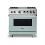 Viking VDR5364GSPLP 5 Series 36 inch Dual Fuel Range with 4 Sealed Burners and Griddle (Splash, Liquid Propane)