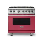 Viking VDR5364GVALP 5 Series 36 inch Dual Fuel Range with 4 Sealed Burners and Griddle (Valentine, Liquid Propane)