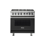 Viking VDR5366BCSLP 5 Series 36" Dual Fuel Range with 6 Sealed Burners and Self Clean (Cast Black, Liquid Propane)