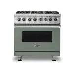 Viking VDR5366BEULP 5 Series 36" Dual Fuel Range with 6 Sealed Burners and Self Clean (Eucalyptus, Liquid Propane)