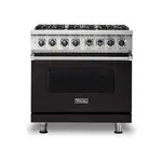 Viking VDR5366BONLP 5 Series 36 inch Dual Fuel Range with 6 Sealed Burners and Self Clean (Onyx, Liquid Propane)