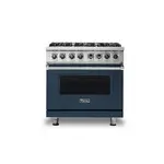 Viking VDR5366BSBLP 5 Series 36 inch Dual Fuel Range with 6 Sealed Burners and Self Clean (Slate Blue, Liquid Propane)