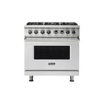 Viking VDR5366BSSLP 5 Series 36 inch Dual Fuel Range with 6 Sealed Burners and Self Clean (Stainless Steel, Liquid Propane)