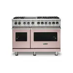 Viking VDR5486GBHLP 5 Series 48 inch Dual Fuel Range with 6 Sealed Burners and Griddle (Blush, Liquid Propane)