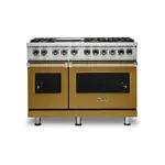 Viking VDR5486GGHLP 5 Series 48 inch Dual Fuel Range with 6 Sealed Burners and Griddle (Golden Hour, Liquid Propane)