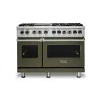 Viking VDR5486GMALP 5 Series 48 inch Dual Fuel Range with 6 Sealed Burners and Griddle (Martini, Liquid Propane)