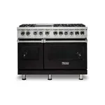 Viking VDR5486GONLP 5 Series 48 inch Dual Fuel Range with 6 Sealed Burners and Griddle (Onyx, Liquid Propane)